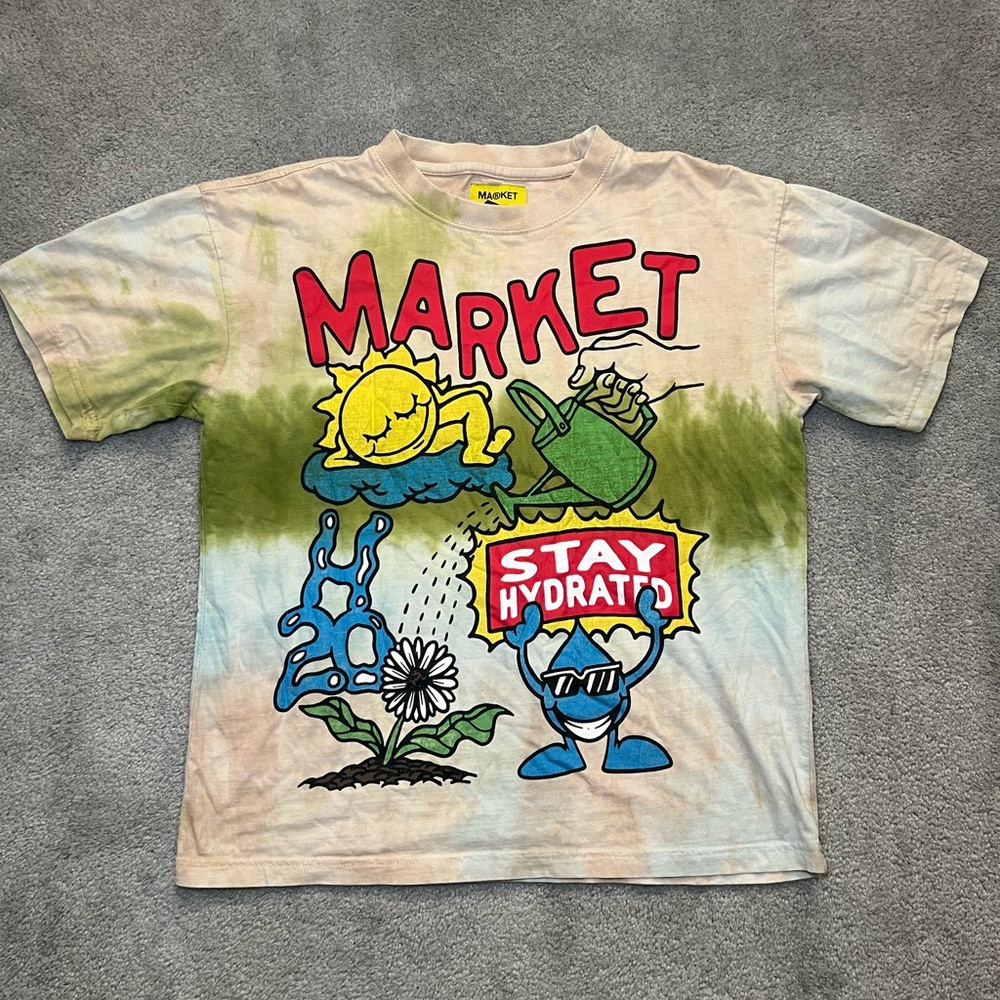 Vintage Chinatown Market Stay Hydrated Tie Dye T-Shirt Size Medium